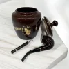 Sherlock Holmes El Yapımı Seramik Pipo Tutun Kavanozu Kahve Large
