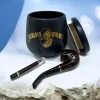 Sherlock Holmes  El Yapımı Seramik Pipo Tutun Kavanozu Mavi