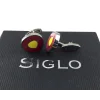 SİGLO Sarı Kırmızı Model Kol Düğmesi