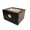 Sikarlan Cedar Camlı Çekmeceli Puro Kutusu Humidor Kahve 40s