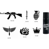 Silah Ve Gül Geçici Sprey Dövme Seti Spray Tatto