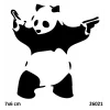 Silahşör Panda Geçici Dövme Şablonu
