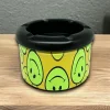 Smiley Desen Metal Mini Sigara Küllüğü Sarı 8cm