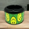 Smiley Desen Metal Mini Sigara Küllüğü Yeşil 8cm