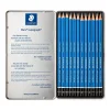 Staedtler Mars Lumograph Dereceli Kalem Karakalem Eskiz Çizim Seti 12li Metal Kutu (8B-2H)