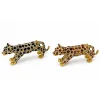 Swaroski Taşlı Leopar Figürü Tekli Alk5760