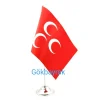 Tekli Kırmızı Üçhilal Masa Bayrağı