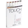 Touch Twin Brush Marker Fırça Uçlu Marker Seti 6 Renk AHŞAP TONLARI