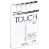 Touch Twin Brush Marker Fırça Uçlu Marker Seti 6 Renk GRİ TONLARI