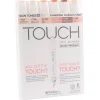 Touch Twin Brush Marker Fırça Uçlu Marker Seti 6 Renk TEN RENKLERİ B