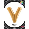 V Harf Altın Folyo Balon 40