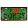 Vintage Metal Plaka Money 15x30