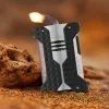 Windproof Rüzgar Geçirmez Puro Çakmak ve Kesici Seti Krom