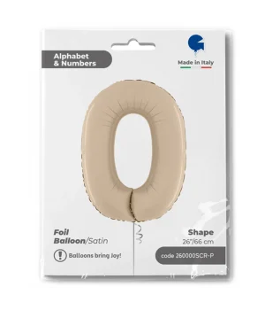 0 Rakam Grabo Satin Cream Folyo Balon 26