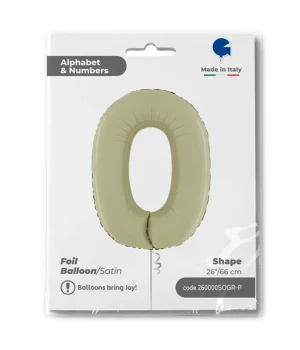 0 Rakam Grabo Satin Olive Green Folyo Balon 26