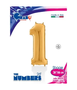 1 Rakam Grabo Altın Folyo Balon 26