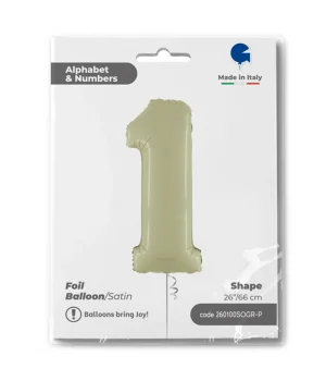 1 Rakam Grabo Satin Olive Green Folyo Balon 26