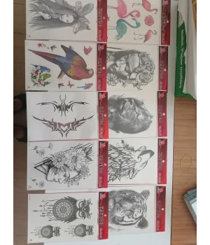10 Adet Yapıştırma Dövme Büyük Boy 20x15 cm