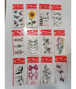 12 Adet Birden Minimal Yapıştırma Dövme Model 13