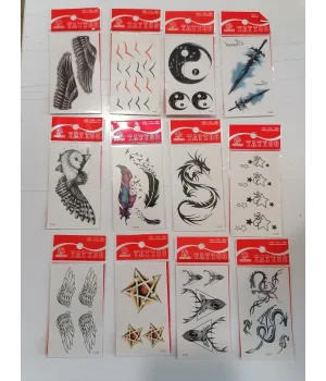 12 Adet Birden Minimal Yapıştırma Dövme Model 14