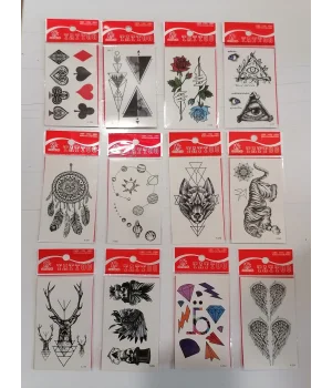 12 Adet Birden Minimal Yapıştırma Dövme Model 4