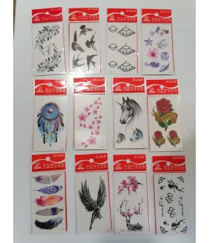 12 Adet Birden Minimal Yapıştırma Dövme Model 5