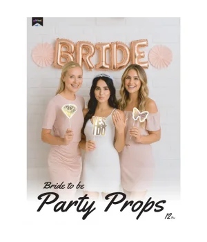 12 Parça Konuşma Balonu Party Set -Bride To Be Beyaz-