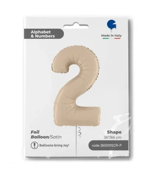 2 Rakam Grabo Satin Cream Folyo Balon 26