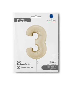 3 Rakam Grabo Satin Cream Folyo Balon 26
