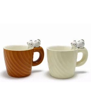 3D Kedi Figürlü Desenli Kupa Bardak Alk5033
