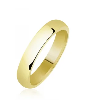 4 mm Düz Bombeli Gold Gümüş Alyans