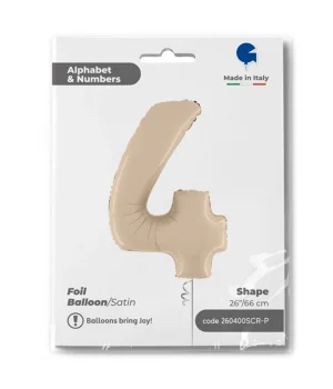 4 Rakam Grabo Satin Cream Folyo Balon 26