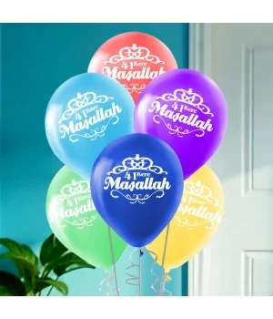 41 Kere Maşallah Baskılı Karışık Renk Balon 11