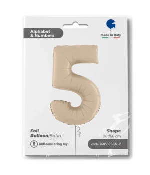 5 Rakam Grabo Satin Cream Folyo Balon 26