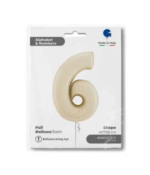 6 Rakam Grabo Satin Cream Folyo Balon 26