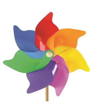 7 Kanat 35 cm Gök Kuşağı Rüzgar Gülü