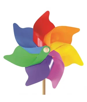 7 Kanat 45 cm Gök Kuşağı Rüzgar Gülü