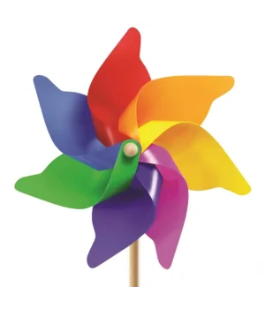 7 Kanat 65 cm Gök Kuşağı Rüzgar Gülü