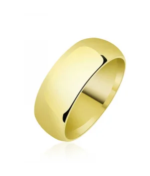 8 mm Düz Bombeli Gold Gümüş Alyans