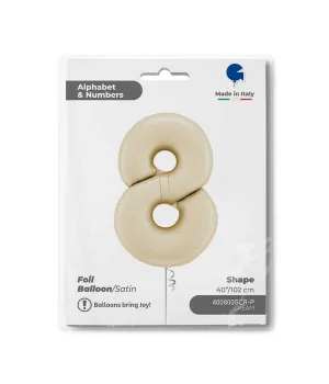 8 Rakam Grabo Satin Cream Folyo Balon 26