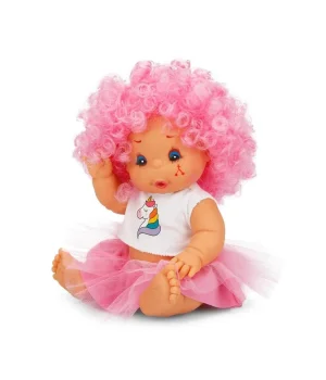 Afro Kıvırcık Renkli Saçlı Bebek