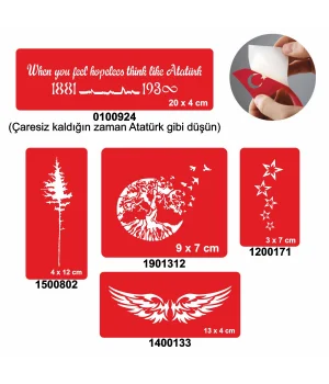 Ağaçlar 5'li Set Geçici Dövme Kına Şablonu