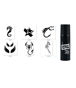 Akrep Ve Balık Geçici Sprey Dövme Seti Spray Tatto