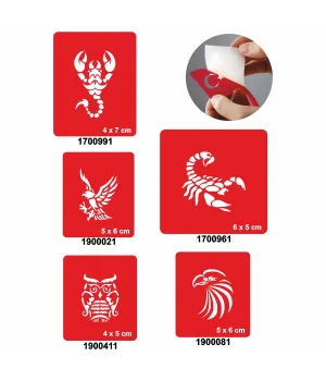 Akrepler 5'li Set Geçici Dövme Kına Şablonu