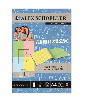 Alex Schoeller A4 Renkli Bloknot 80 gr. Çizgili 60lı