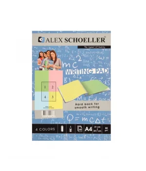 Alex Schoeller A4 Renkli Bloknot 80 gr. Kareli 60lı