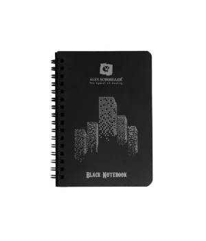 Alex Schoeller Black Notebook Spiralli Siyah Defter A6 120 gr. 60 yaprak