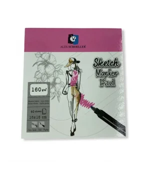 Alex Schoeller Sketch Marker Defteri Pad 160 gr. 15x15 cm. 40 yp.