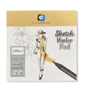Alex Schoeller Sketch Marker Defteri Pad 160 gr. 20x20 cm. 40 yp.