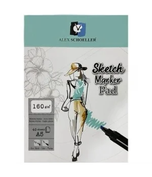 Alex Schoeller Sketch Marker Defteri Pad 160 gr. A5 40 yp.